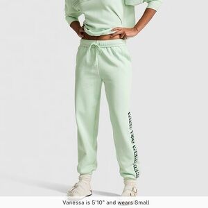 PINK Victoria's Secret Mint Green Campus Fleece Sweatpants